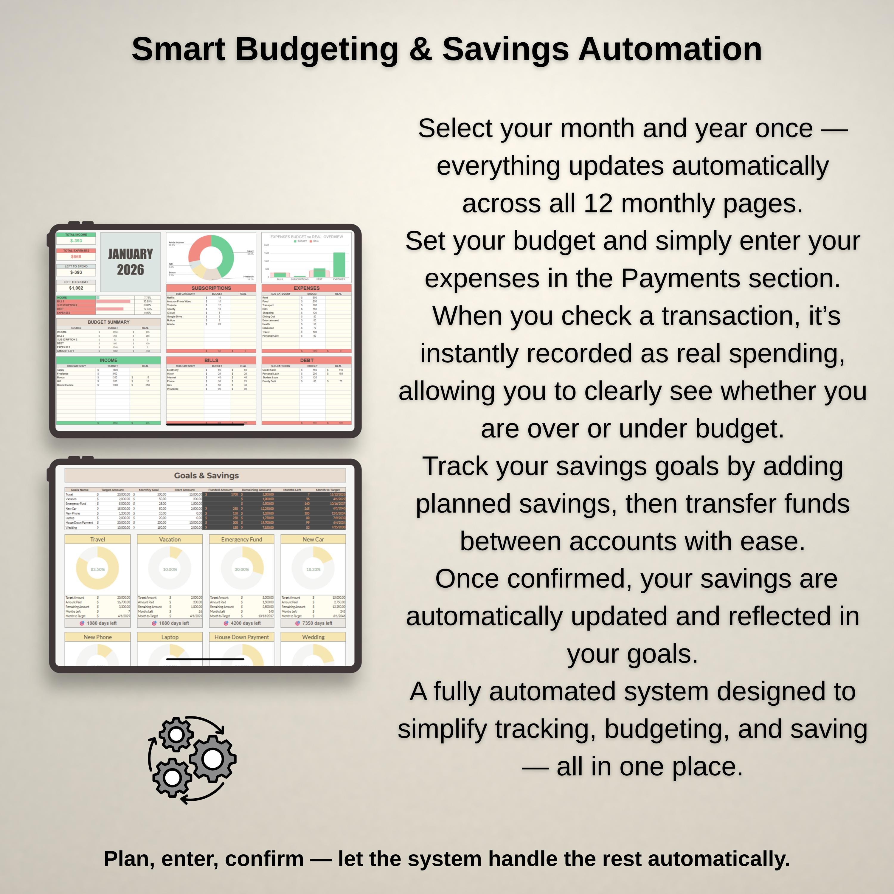 Google Sheets Budget Planner Template Automated Personal Finance ...