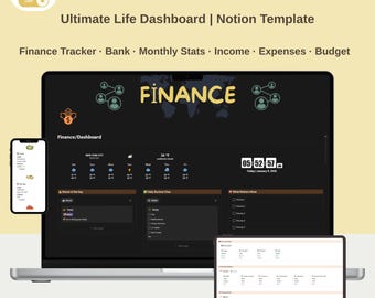 Sjabloon Notion Budgetplanner Financiën-tracker Dashboard Abonnementstracker Doelplanner Personal Finance Notion-sjabloon