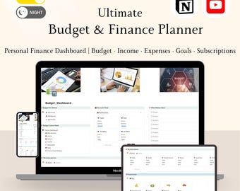 Begrip budgetplannersjabloon | Financieel tracker-dashboard | Inkomsten- en uitgaventracker | Spaardoelenplanner | Abonnementsbeheerder