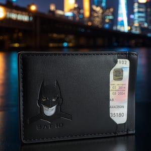 Leder Geldbeutel, Ausweishalter, Leder Kartenetui Ausweishalter, personalisierte Geldbörse für Männer, Geschenk zum 9