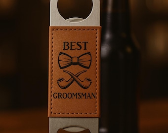 Custom Bottle Opener Wedding Favor, Personalized Bottle Opener Gift, Groomsman Gifts Bottle Opener, Leather Bottle Opener