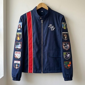 Lana Del Rey Inspired Racing Jacket: Handmade Album Patchwork Cotton Jacket