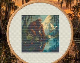 Skunk Ape Counted Cross Stitch PDF Pattern | Florida Cryptid