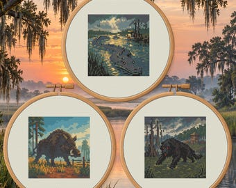 Georgia Cryptids Trio | Counted Cross Stitch PDF Bundle