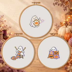 Ghost Stitch Circle 3 Count Halloween Cross Stitch Patterns