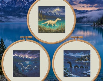 Idaho Cryptids Trio | Counted Cross Stitch PDF Bundle