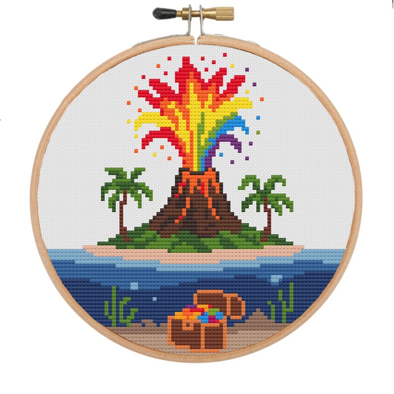 Eruption of Pride – Volcano – Pride Cross Stitch Pattern PDF – Digital ...