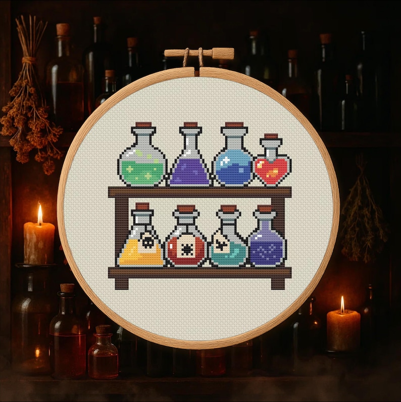 Potion Rack Potion Rack Cross Stitch Pattern PDF – Digital Download - Etsy