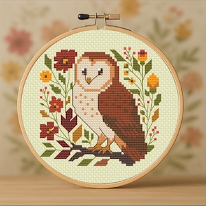 Whoo’s in the Garden? – Woodland Owl – Forest Animal Cross Stitch Pattern PDF – Digital Download