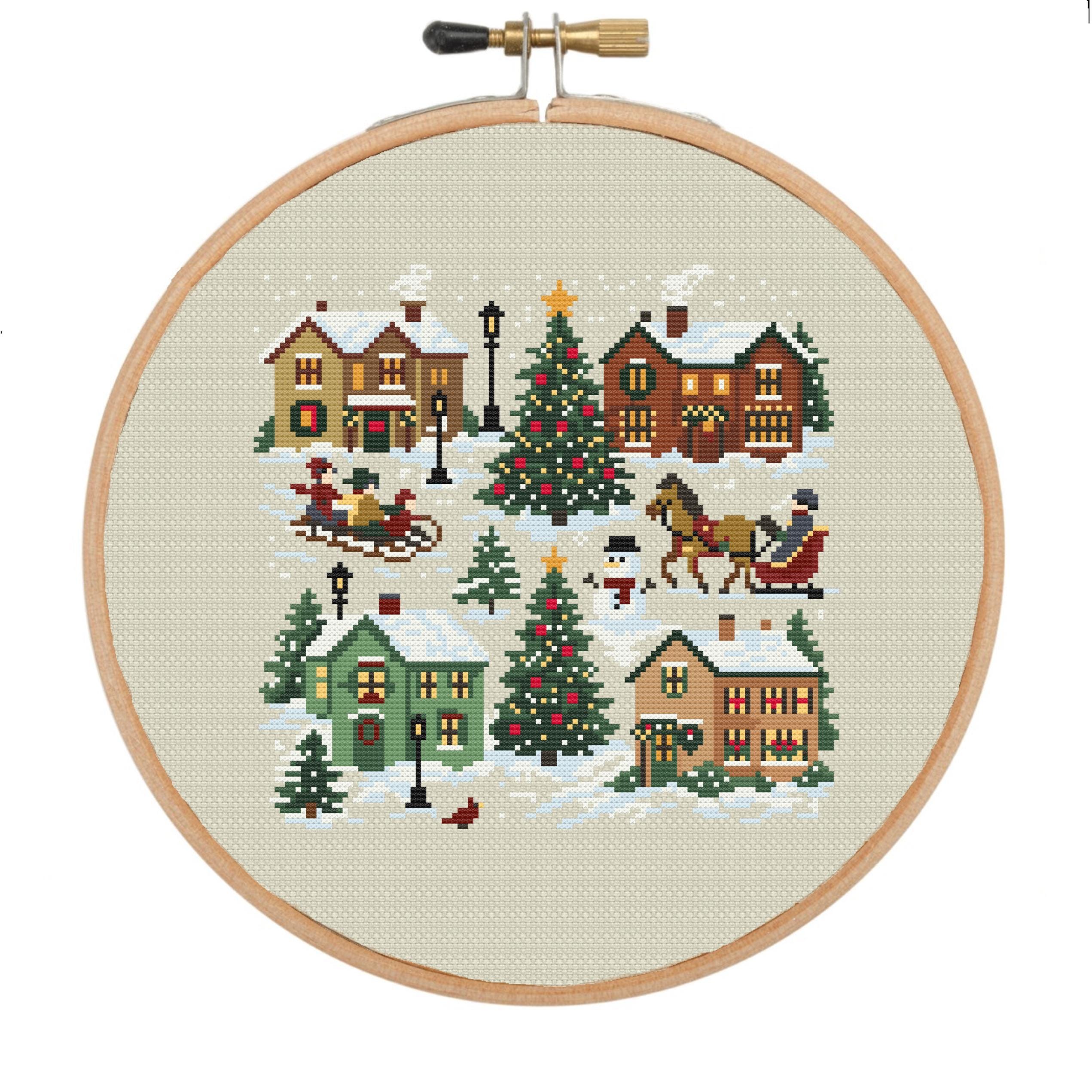 Snowy christmas village – Winter Village Cross Stitch Pattern PDF ...