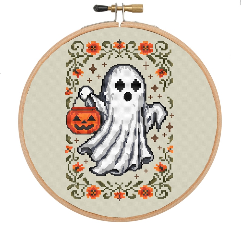 Lantern Lurker – Halloween Ghost Cross Stitch Pattern PDF – Spooky Cute ...