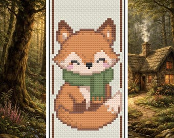 Fox Bookmark – Woodland Fox Bookmark Cross Stitch Pattern PDF – Digital Download