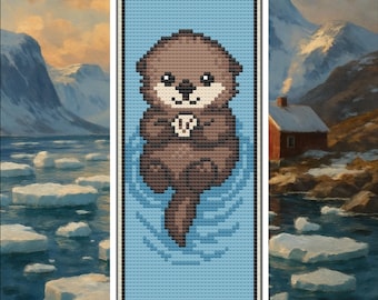 Little Otter Bookmark Cross Stitch Pattern PDF (Digital Download)