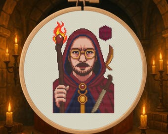 Dutch Dungeon Master – Fantasy Cross Stitch Pattern PDF – Digital Download