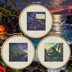 Hawaii Cryptids Trio | Räknat korsstygn PDF-paket