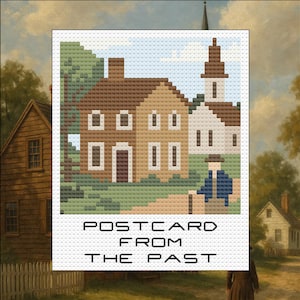 Postcard From The Past –  Virgina Cross Stitch Pattern PDF – Polaroid Urban Series – Digital Download