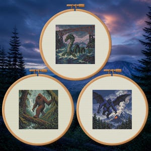 Washington Cryptids korsstygnspaket – Sasquatch, Batsquatch och Cadborosaurus PDF-filer