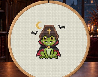 Vampire Frog Counted Cross Stitch PDF Pattern