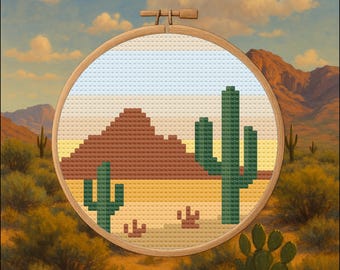 Tiny Desert Vibes – Arizona Desert – Cross Stitch Pattern PDF – Digital Download