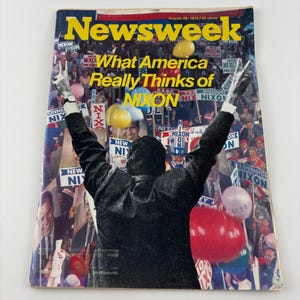 Vintage Newsweek Magazine August 28 1972 Nixon Cover Political History