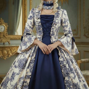 Abito rococò di Maria Antonietta, abito da ballo in stile francese, cosplay rinascimentale del XVIII secolo, regalo per costume da regina