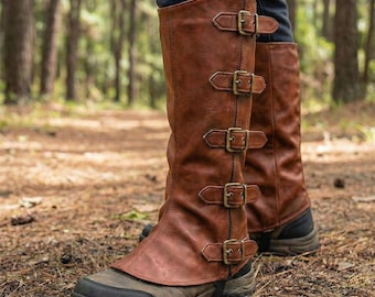 Medieval Lace Up Leg Gaiters Viking Pirate Boot Covers Renaissance LARP Cosplay Armor Gift