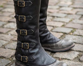 Medieval Lace Up Leg Gaiters Viking Pirate Boot Covers Renaissance LARP Cosplay Armor Gift