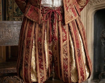 Tudor Renaissance Pants Elizabethan King Breeches Medieval Cosplay Trousers Historical Costume for Men