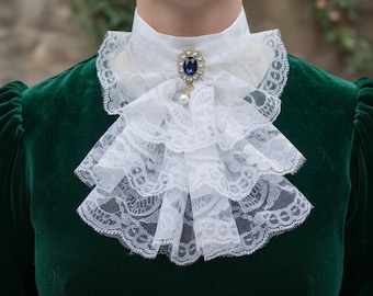 Victorian Lace Ruffled Collar Renaissance Ruff Elizabethan Collar Romantic Costume Accessory Gift
