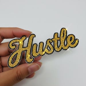 Rhinestone Iron on  Patch,  Hat Patch, Vinatge Patches, Crystal Iron-On Transfer, Bling Lettering Jacket DIY Fashion Decal