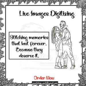 Couple Photo Digitizing, Pet Digitizing, Custom Embroidery Digitizing, Embroidery Digitizing Service, Image Digitizing Embroidery, Outline