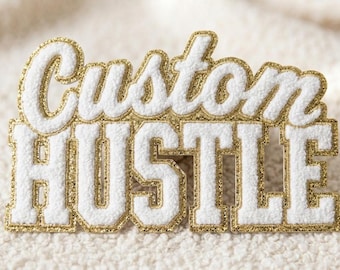 Chenille Varsity Style Letter Patch Iron On | Personalized Sew On Badge for Jackets Hats Bags