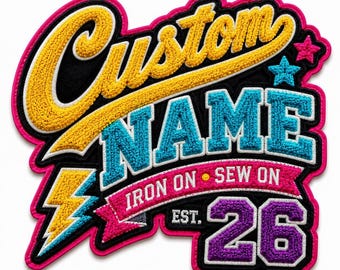 Custom Chenille Letter Patches, Iron On Name Patches, Varsity Jacket Letters, Personalized Applique Patch