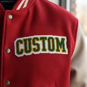 Benutzerdefinierte Chenille Patch, personalisierte Varsity Letterman Jacke Aufbügeln Team Maskottchen Klasse 2026