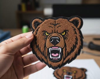 Toppa Varsity in ciniglia personalizzata / Logo termoadesivo per giacca Letterman con mascotte della scuola