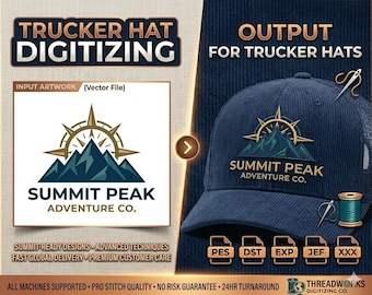 Trucker Hat Embroidery Design, Sarcastic Quote Digital Machine File PES DST for Hats