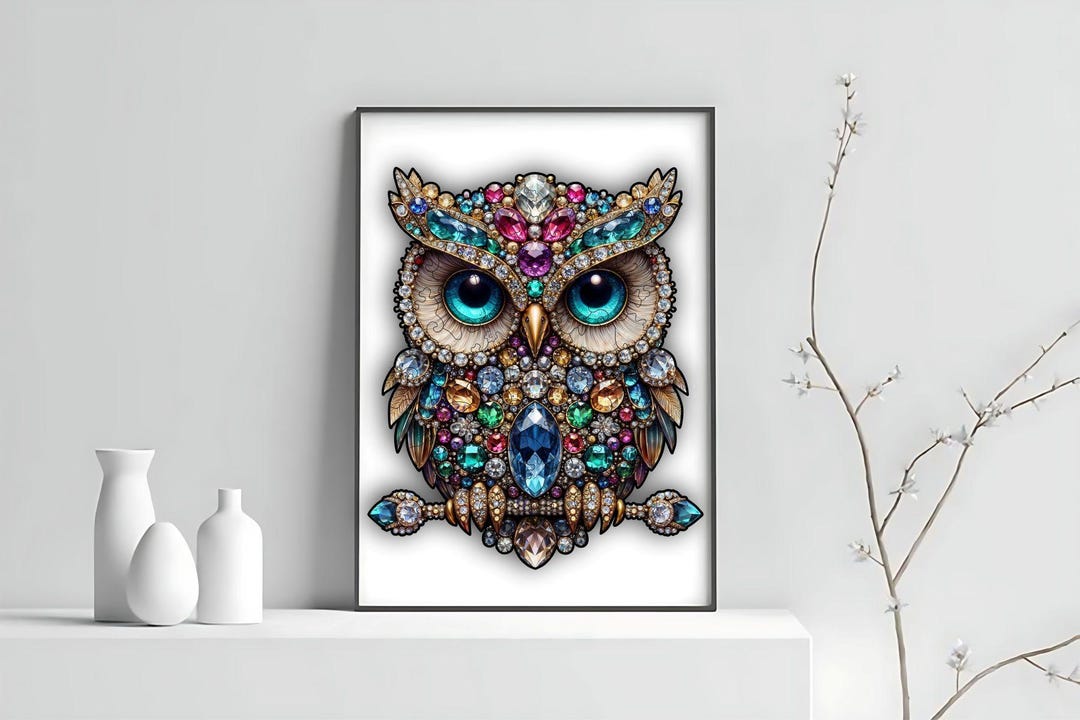 Wooden Puzzle Colorful Owl for Kids and Adults, Unique Animal Shaped ...
