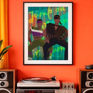 Wiil & Carlton Dance, arte imprimible de The Fresh Prince of Bel-Air, DESCARGA INSTANTÁNEA, decoración del hogar, arte colorido, baile 90s