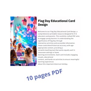 Printable Flag Day USA pdf activity and fun facts Instant Download