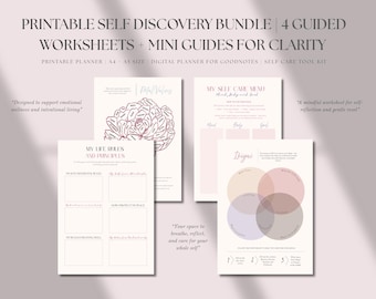 Self Love & Personal Growth Worksheets| Printable Self Care Journal | Digital Wellness Planner for Inner Growth and Healing | A4 and A5 PDF