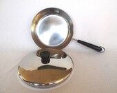 Vintage Revere Ware 9 inch Covered Skillet Copper Clad Stainless Steel, Rome New York, Revere Ware 9 Inch Saute Pan