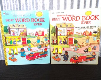 Choice of Vintage Richard Scarry "Best Word Book Ever" Giant Golden Hardcover books 1963 First Edition and 1991 print editions