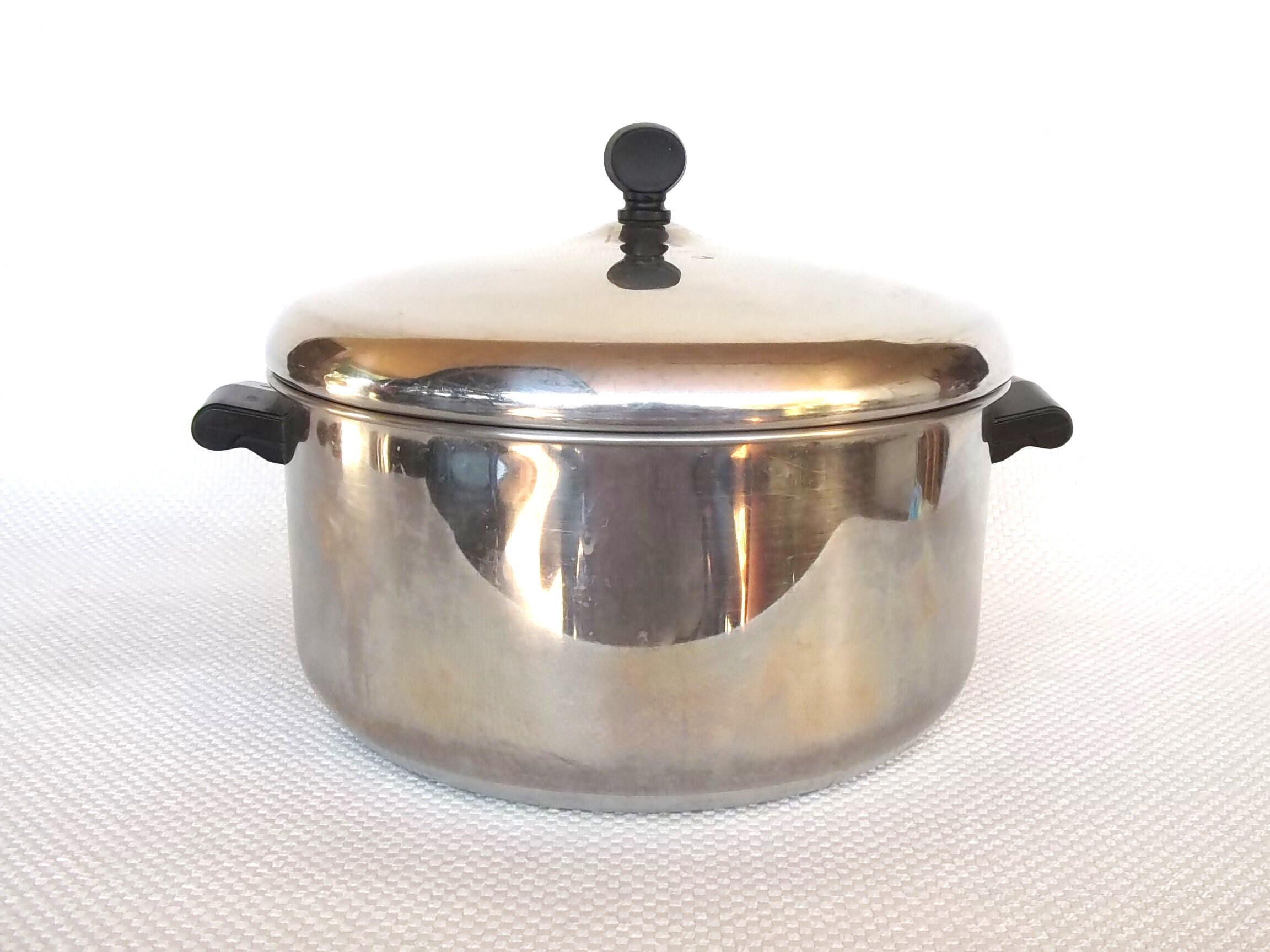 Vntg REGAL stainless steel domed 6.75" sauce pan pot replace lid diamond handle 