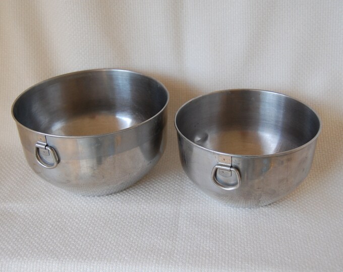 Set of 2 Vintage Stainless Steel Mixing Bowls Farberware Double Handled Bowls Etsy