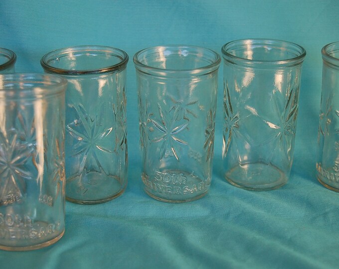 Set of 6 Vintage Ball Jelly Jar Juice Glasses 50th Anniversary Etsy