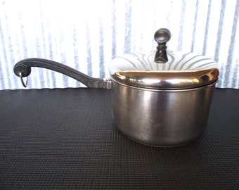 Vintage Farberware Bronx Aluminum Clad Stainless Steel 3 Quart Covered Saucepan