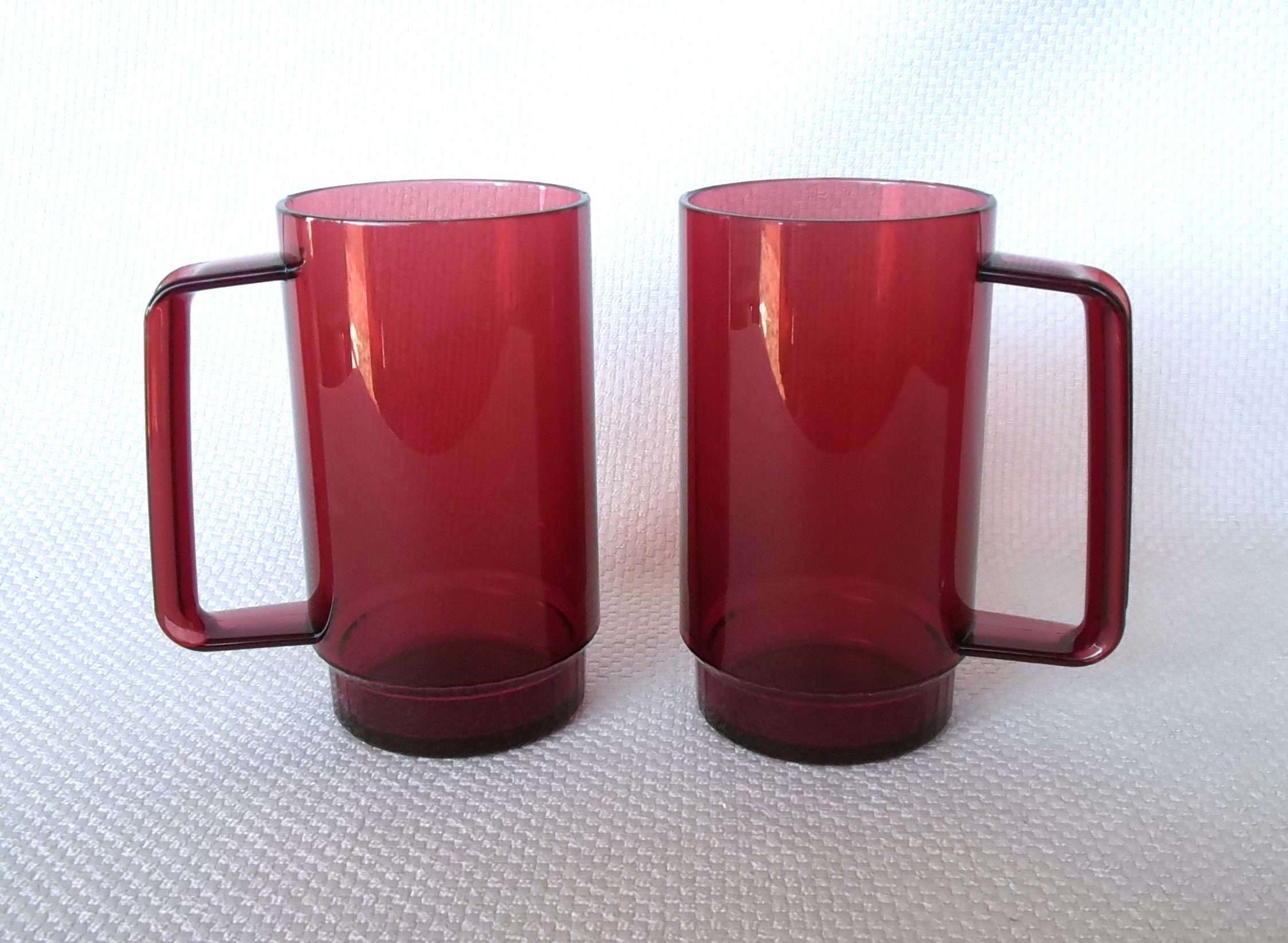 Tupperware Black Stackable Coffee Mugs 10 oz Acrylic Set of 4 NOS