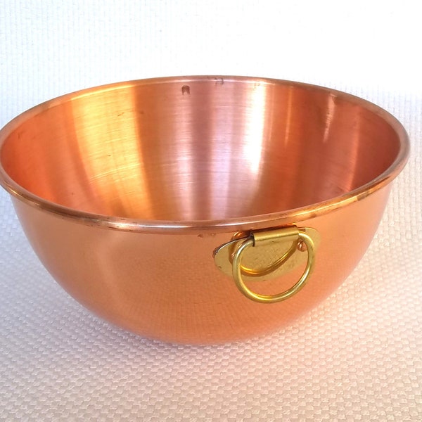 French Copper Beating Bowl, 8 Inch Hanging Copper French Mixing Bowl