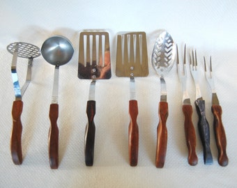 Choice of Vintage Cutco Stainless Utensils Potato Masher, Ladle, Turner, Slotted Spoon, Meat Fork, Turning Fork