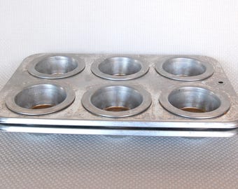 Choose 1 or 2 Vintage REMA Air Bake Muffin Pans, Aluminum Air Cushion Insulated Full Sized Muffin Pans, REMA  Patent 4595120